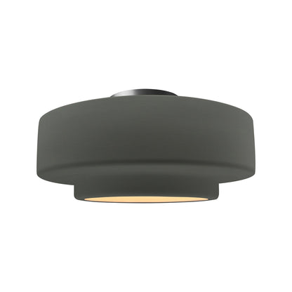 Radiance Tier Semi Flush Mount Ceiling Light in Pewter Green/Brushed Nickel (Medium).
