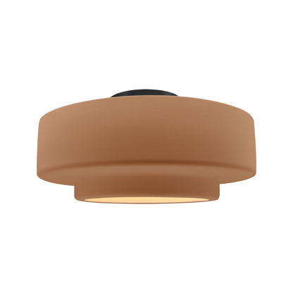Radiance Tier Semi Flush Mount Ceiling Light in Adobe/Matte Black (Medium).