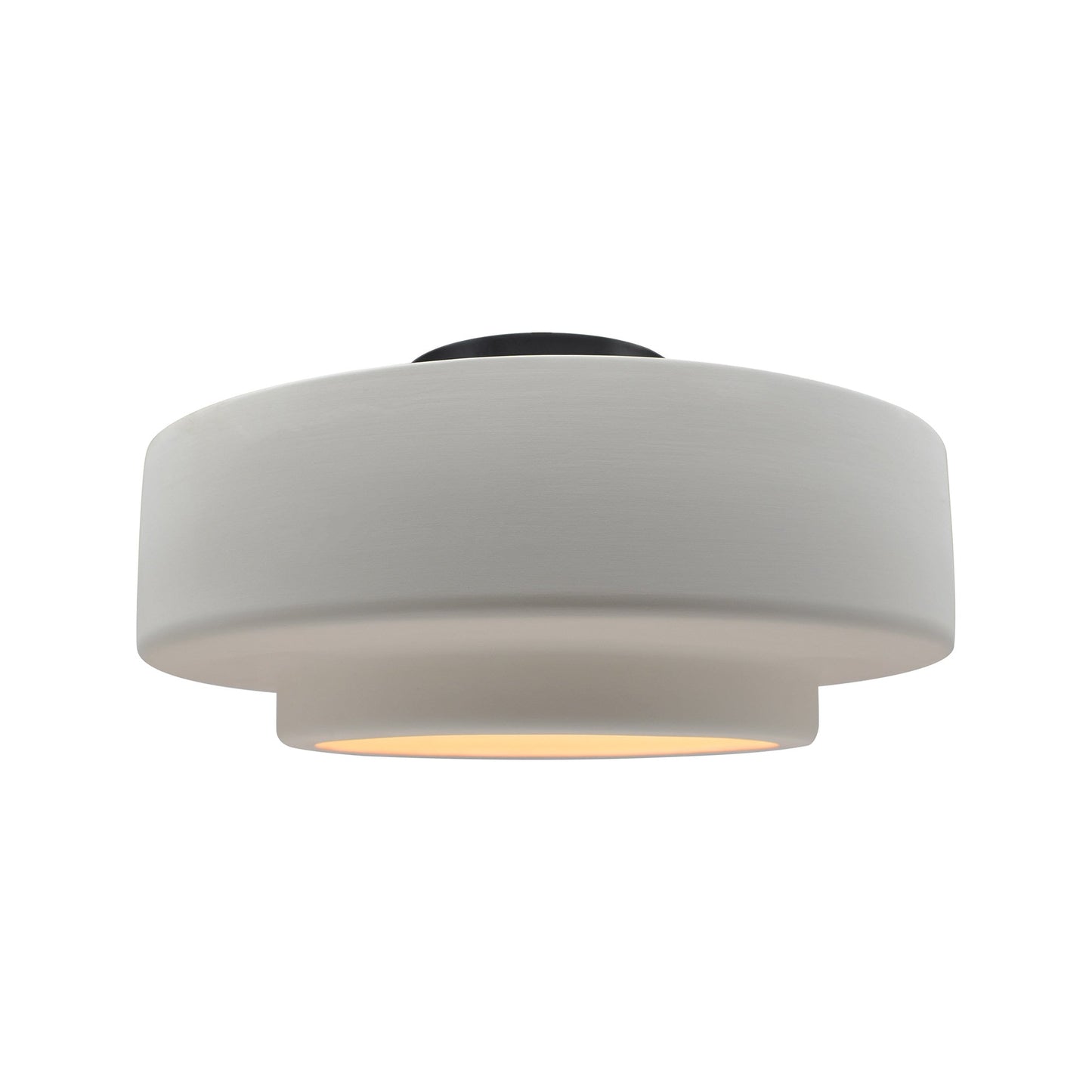Radiance Tier Semi Flush Mount Ceiling Light in Bisque/Matte Black (Medium).
