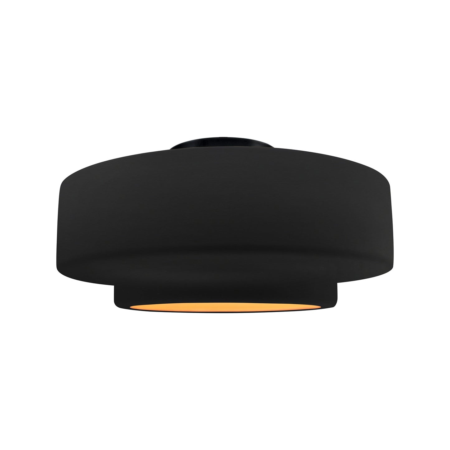 Radiance Tier Semi Flush Mount Ceiling Light in Carbon Matte Black/Champagne Gold/Matte Black (Medium).