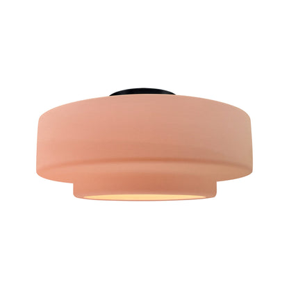 Radiance Tier Semi Flush Mount Ceiling Light in Gloss Blush/Matte Black (Medium).