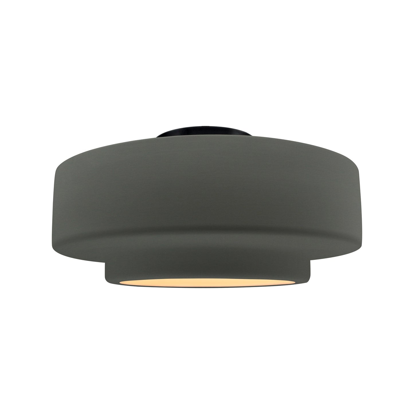 Radiance Tier Semi Flush Mount Ceiling Light in Pewter Green/Matte Black (Medium).