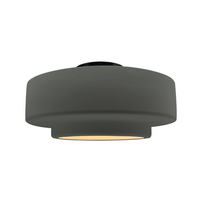 Radiance Tier Semi Flush Mount Ceiling Light in Pewter Green/Matte Black (Medium).