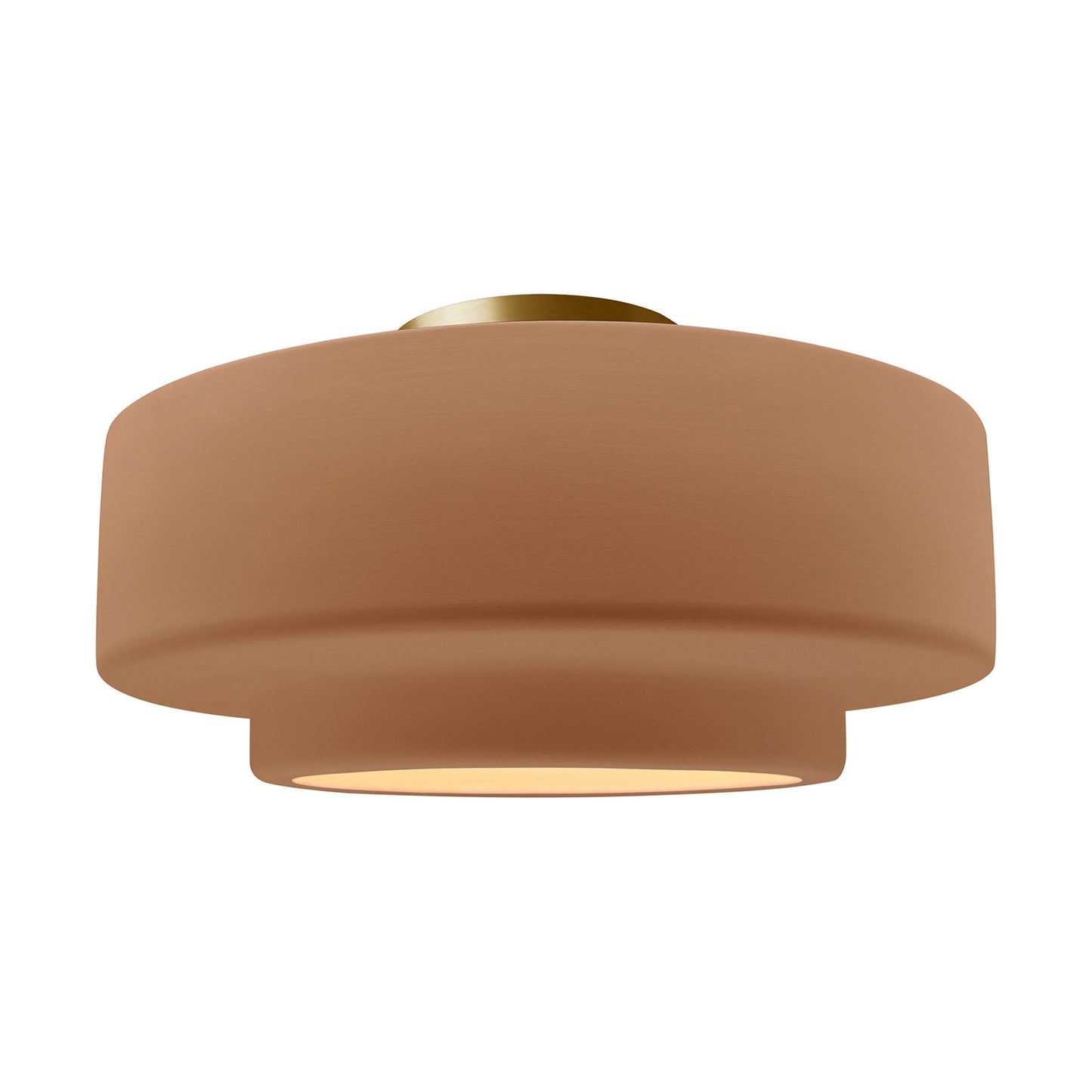 Radiance Tier Semi Flush Mount Ceiling Light in Adobe/Brushed Brass (Large).