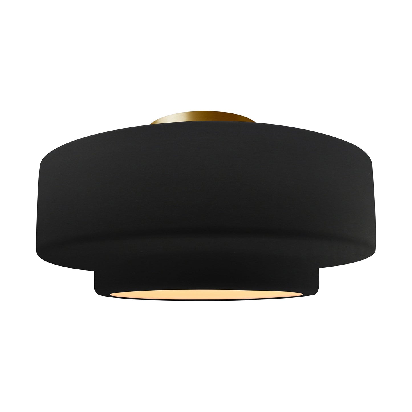 Radiance Tier Semi Flush Mount Ceiling Light in Carbon Matte Black/Brushed Brass (Large).
