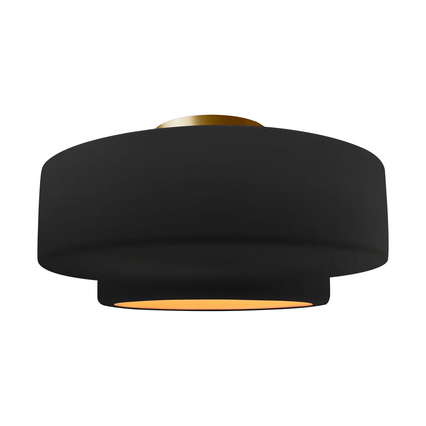 Radiance Tier Semi Flush Mount Ceiling Light in Carbon Matte Black/Champagne Gold/Brushed Brass (Large).