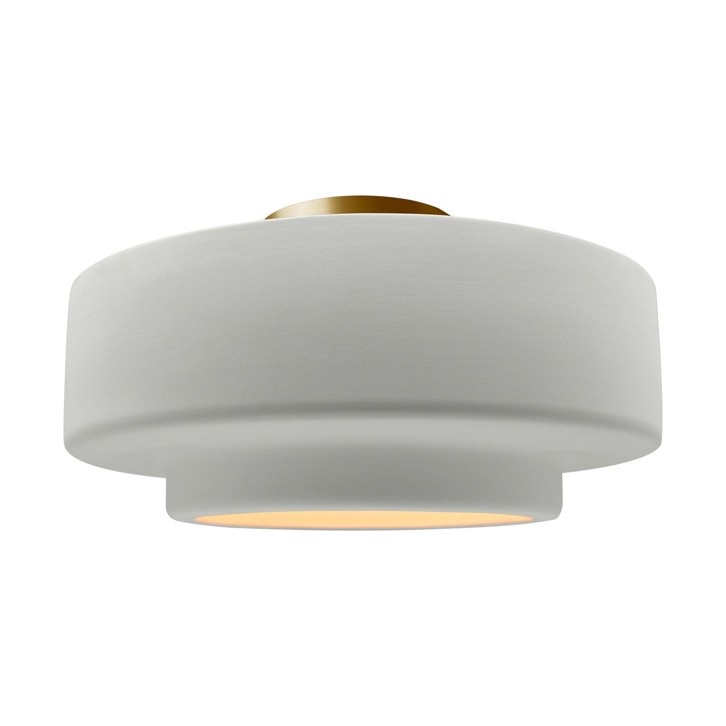 Radiance Tier Semi Flush Mount Ceiling Light in Matte White/Brushed Brass (Large).