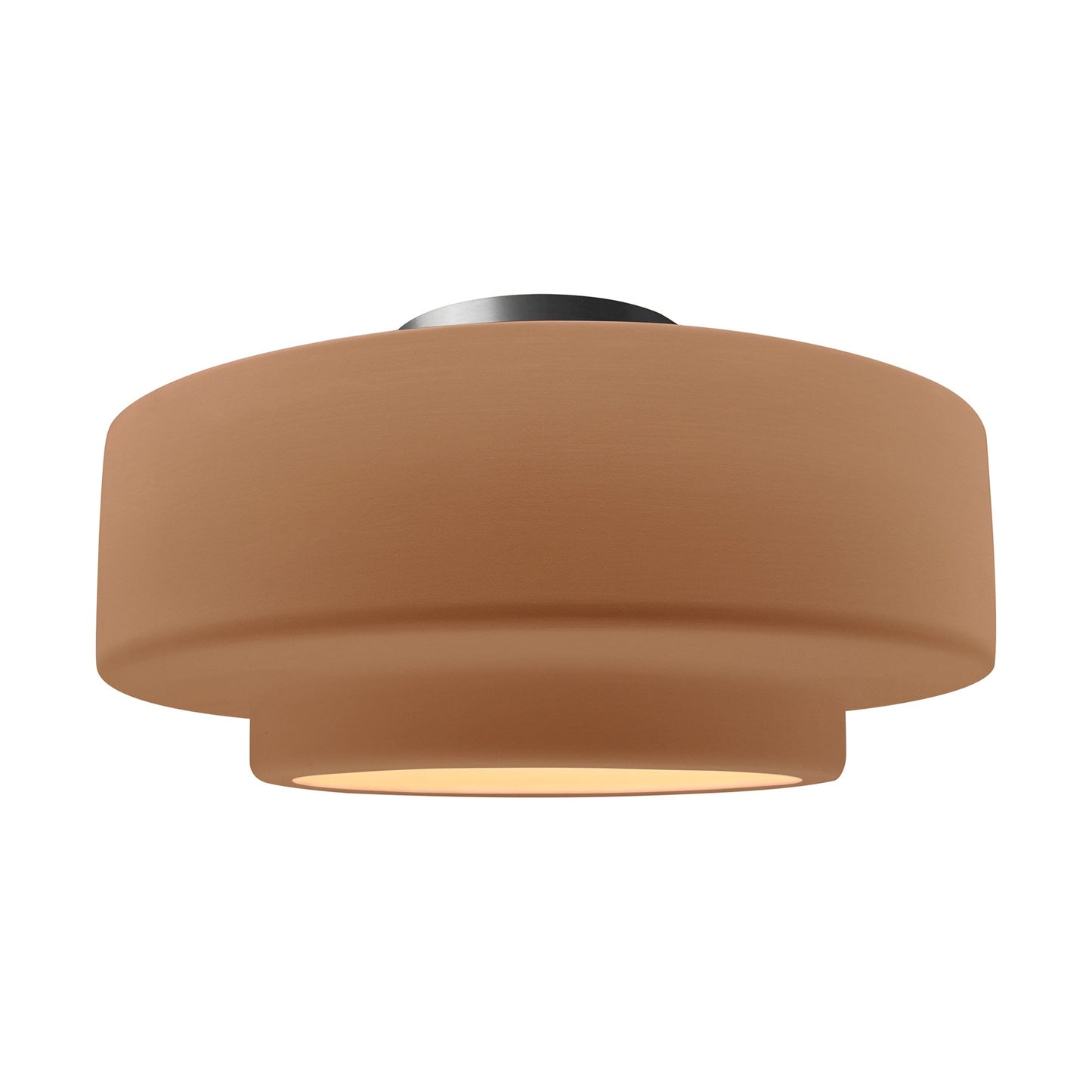 Radiance Tier Semi Flush Mount Ceiling Light in Adobe/Brushed Nickel (Large).