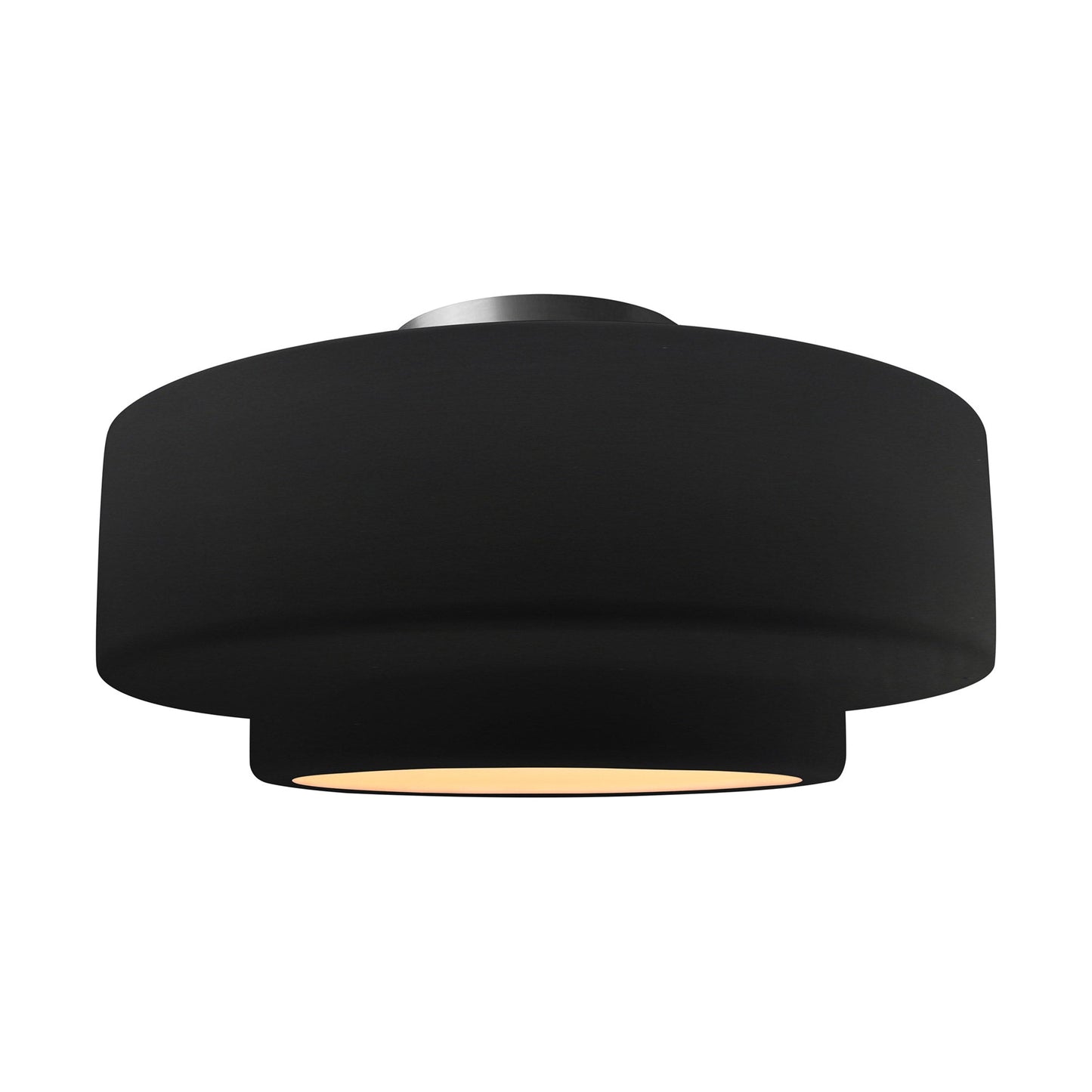 Radiance Tier Semi Flush Mount Ceiling Light in Carbon Matte Black/Brushed Nickel (Large).