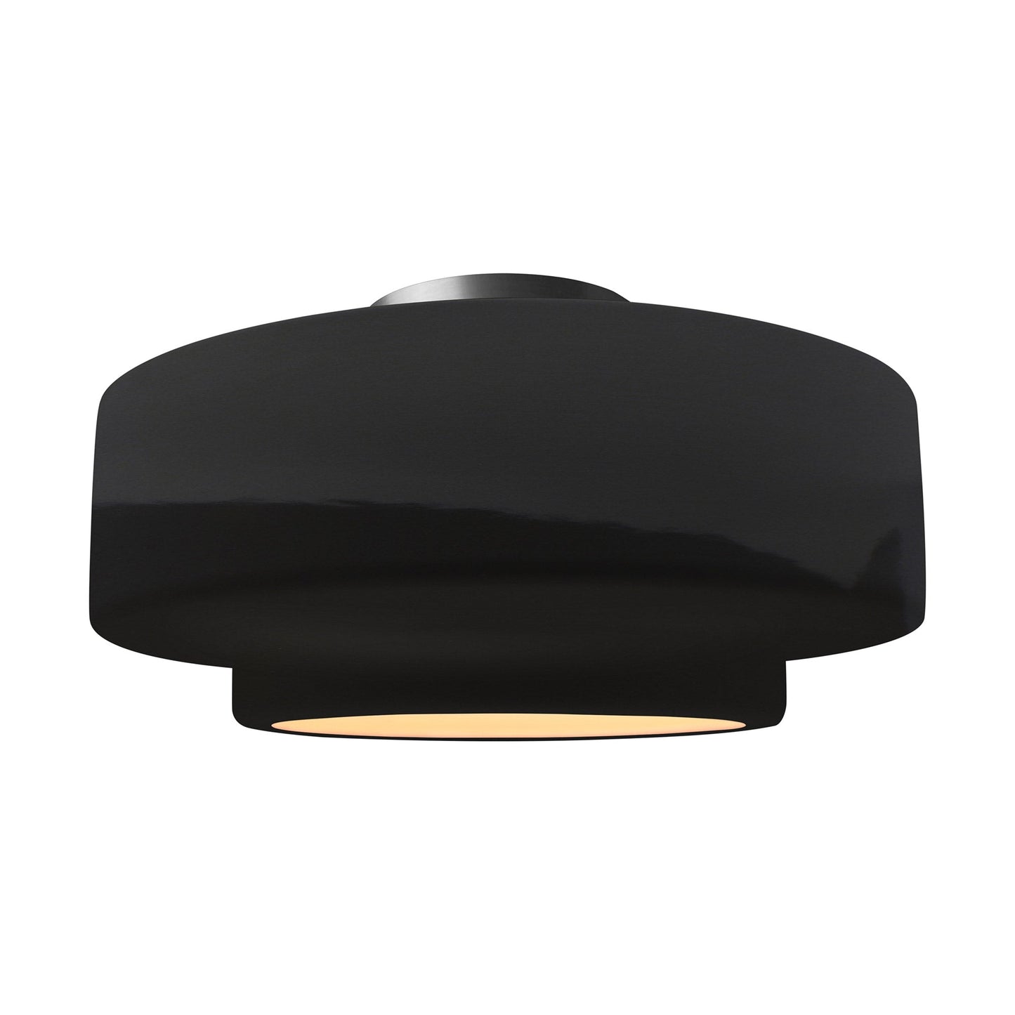 Radiance Tier Semi Flush Mount Ceiling Light in Gloss Black/Brushed Nickel (Large).