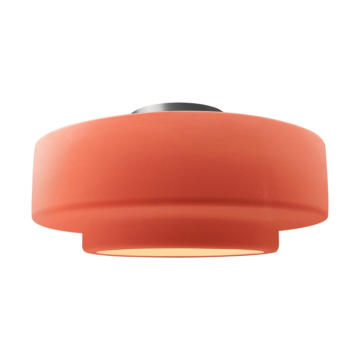 Radiance Tier Semi Flush Mount Ceiling Light in Gloss Blush/Brushed Nickel (Large).