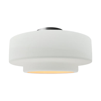 Radiance Tier Semi Flush Mount Ceiling Light in Gloss White/Brushed Nickel (Large).