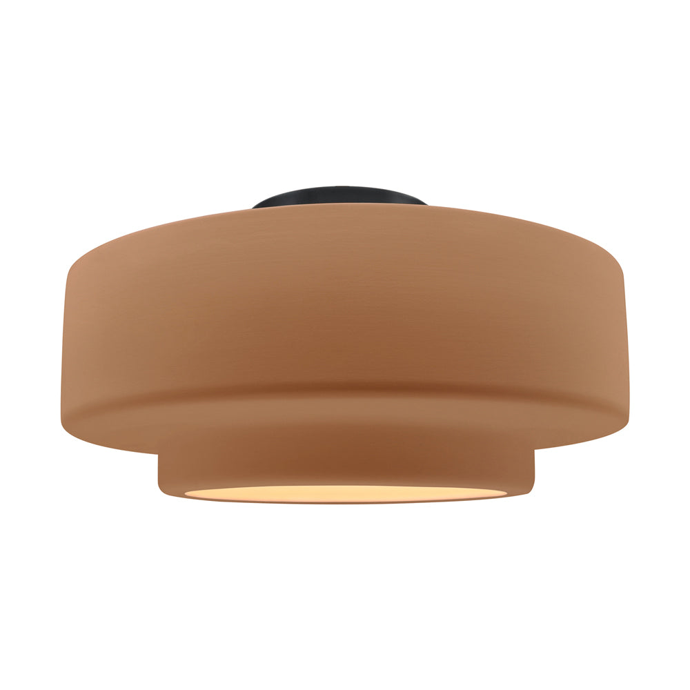 Radiance Tier Semi Flush Mount Ceiling Light in Adobe/Matte Black (Large).