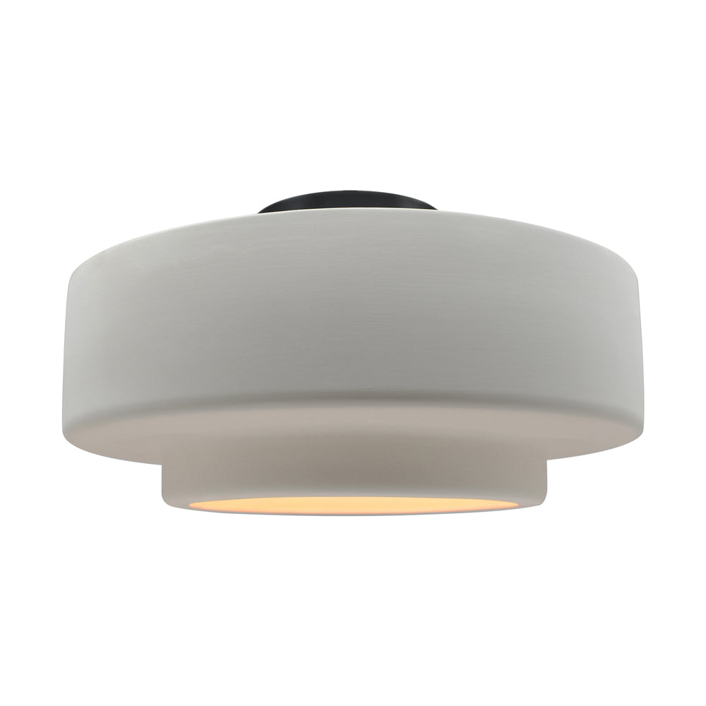 Radiance Tier Semi Flush Mount Ceiling Light in Bisque/Matte Black (Large).