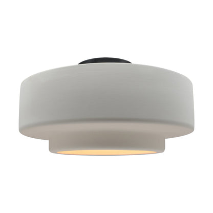 Radiance Tier Semi Flush Mount Ceiling Light in Bisque/Matte Black (Large).