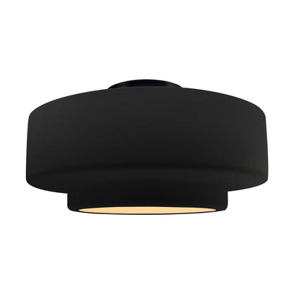 Radiance Tier Semi Flush Mount Ceiling Light in Carbon Matte Black/Matte Black (Large).