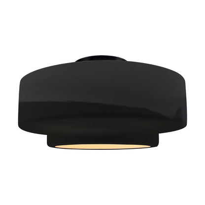 Radiance Tier Semi Flush Mount Ceiling Light in Gloss Black/Matte Black (Large).