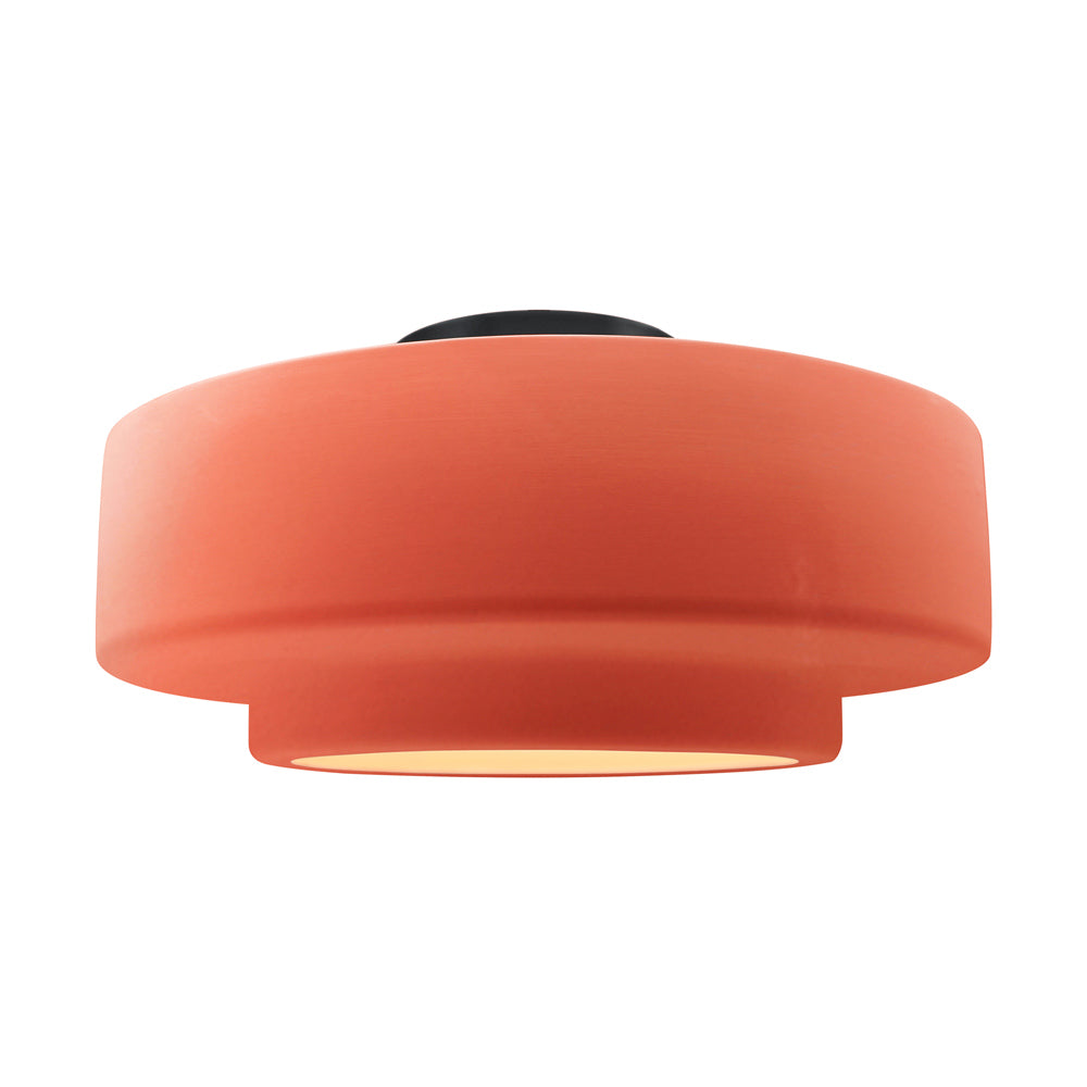 Radiance Tier Semi Flush Mount Ceiling Light in Gloss Blush/Matte Black (Large).