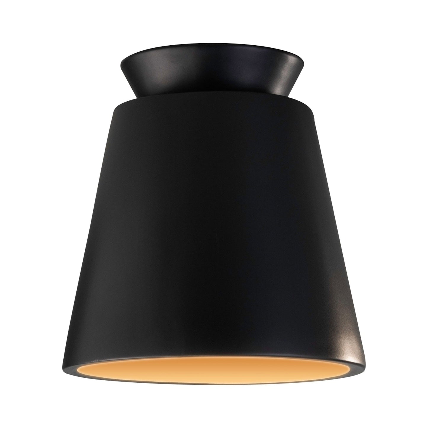 Radiance Trapezoid Flush Mount Ceiling Light in Carbon Matte Black/Champagne Gold.