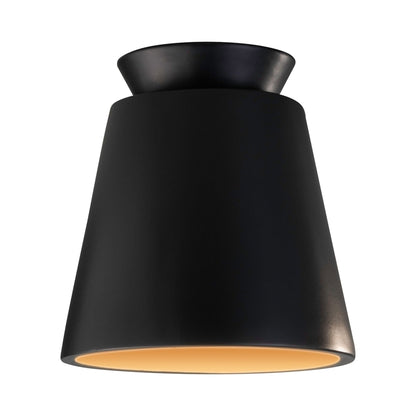 Radiance Trapezoid Flush Mount Ceiling Light in Carbon Matte Black/Champagne Gold.