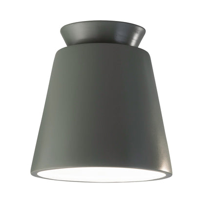 Radiance Trapezoid Flush Mount Ceiling Light in Pewter Green.