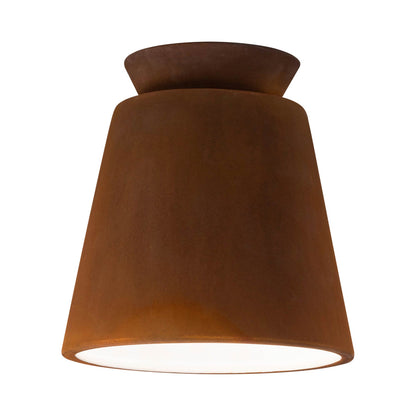Radiance Trapezoid Flush Mount Ceiling Light in Real Rust.