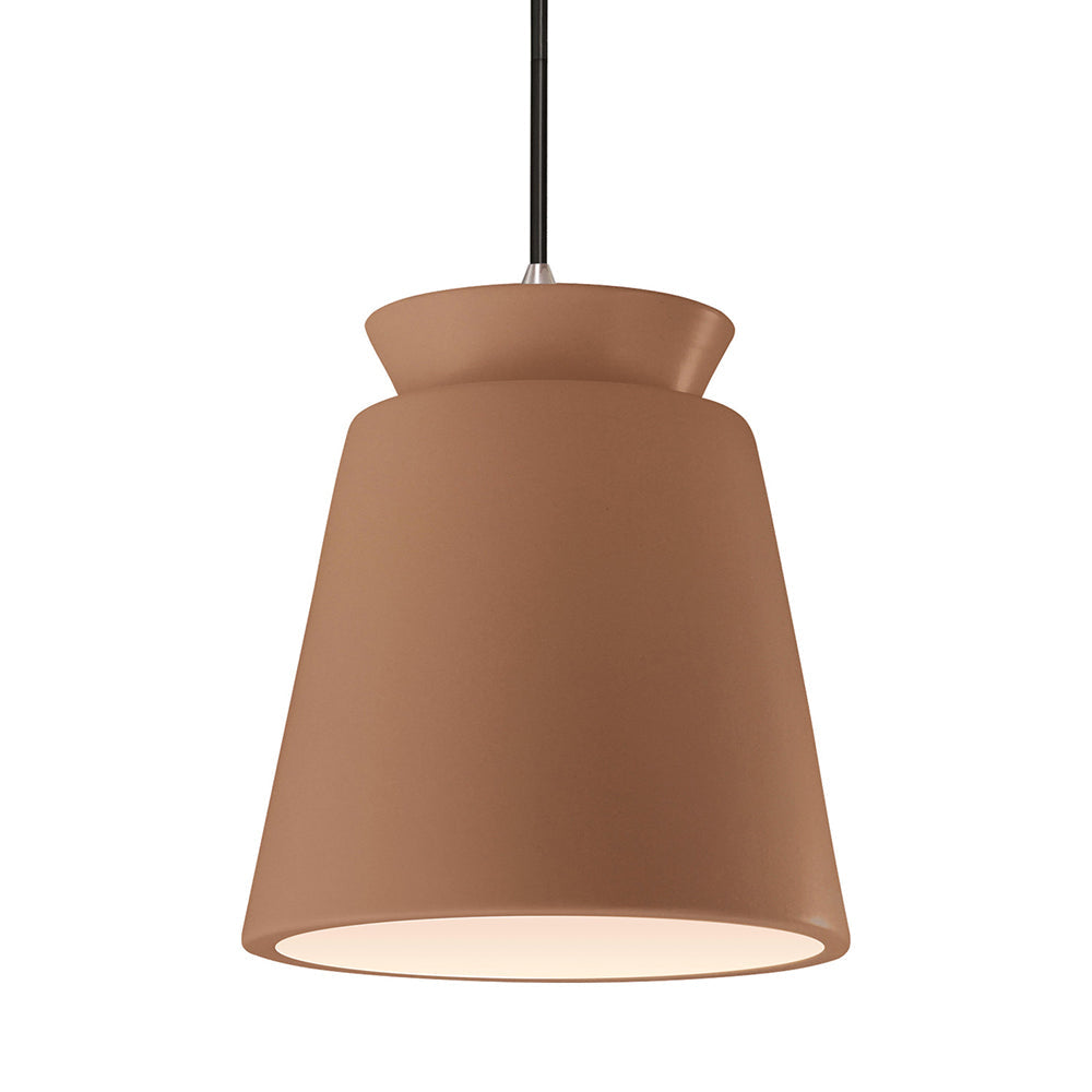 Radiance Trapezoid LED Pendant Light in Adobe/Brushed Nickel/Black.