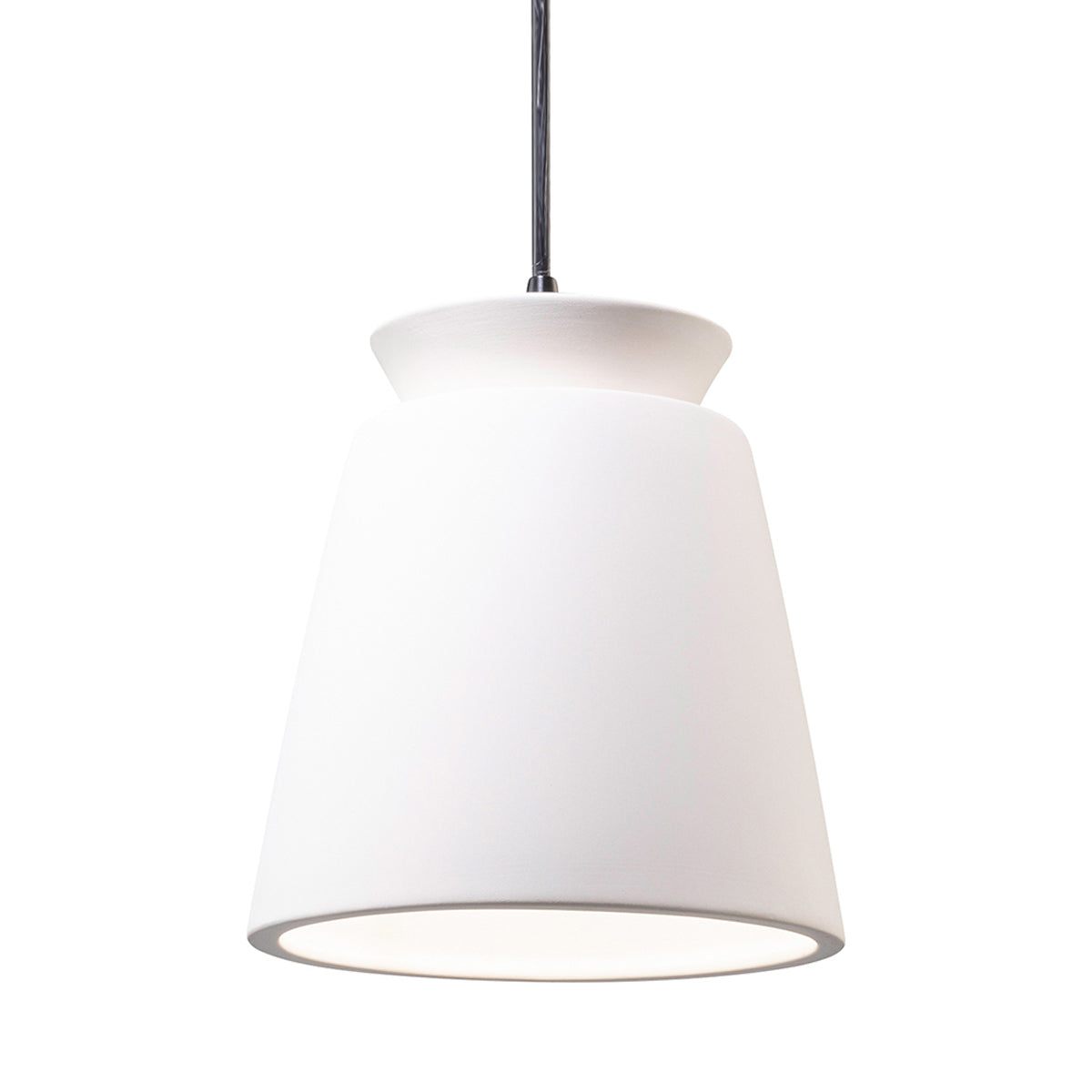 Radiance Trapezoid LED Pendant Light in Gloss White/Brushed Nickel/Black.