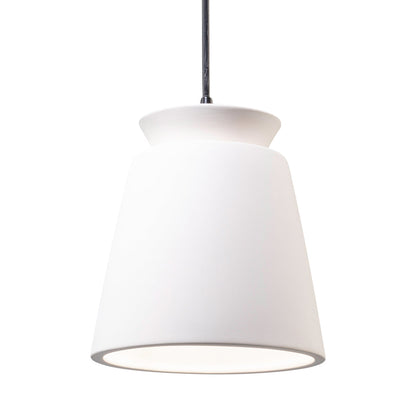 Radiance Trapezoid LED Pendant Light in Bisque/Matte Black/Black.