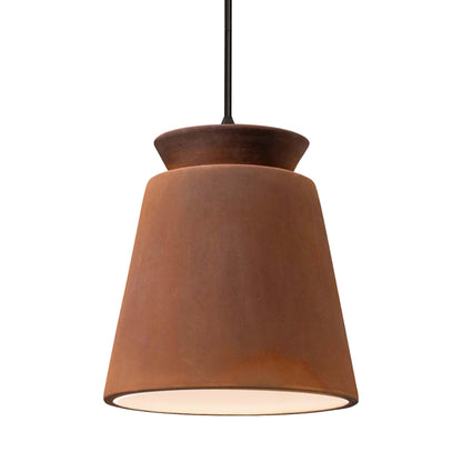 Radiance Trapezoid LED Pendant Light in Real Rust/Matte Black/Black.