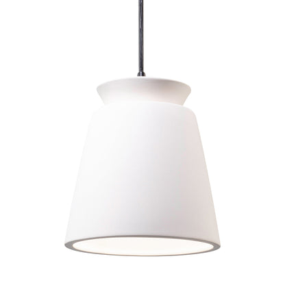 Radiance Trapezoid Pendant Light in Gloss White/Brushed Nickel/Black.