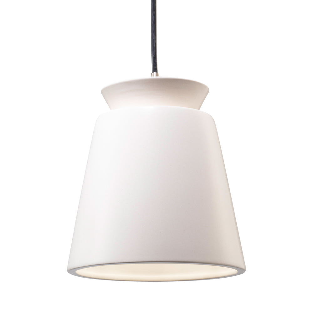 Radiance Trapezoid Pendant Light in Matte White/Brushed Nickel/Black.