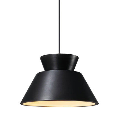 Radiance Trapezoid Single LED Pendant Light in Carbon Matte Black/Brushed Nickel/Black.