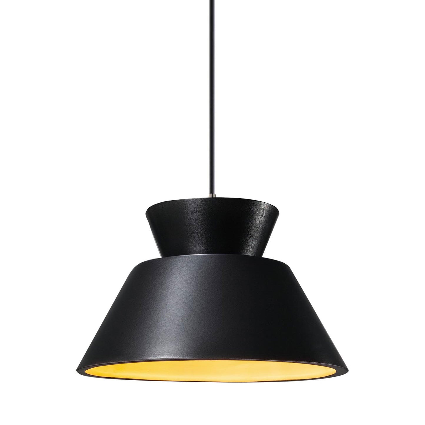 Radiance Trapezoid Single LED Pendant Light in Carbon Matte Black/Champagne Gold/Brushed Nickel/Black.