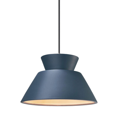 Radiance Trapezoid Single LED Pendant Light in Midnight Sky/Brushed Nickel/Black.