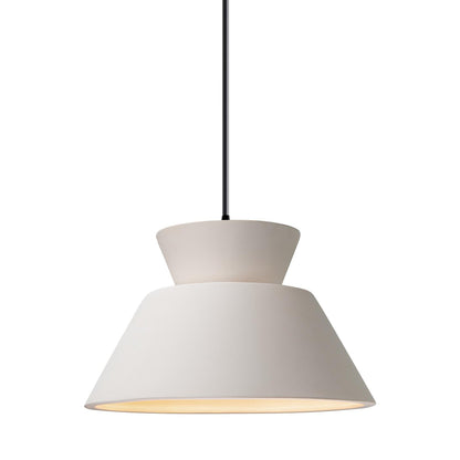 Radiance Trapezoid Single LED Pendant Light in Bisque/Matte Black/Black.