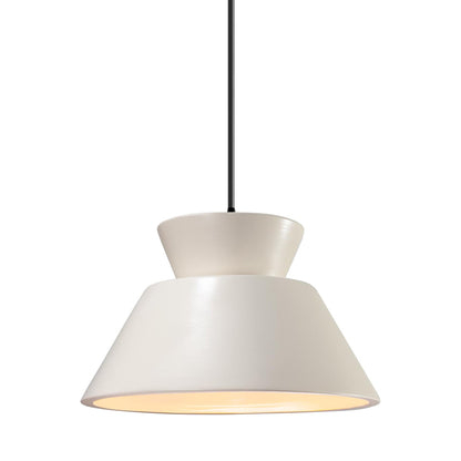 Radiance Trapezoid Single LED Pendant Light in Matte White/Matte Black/Black.