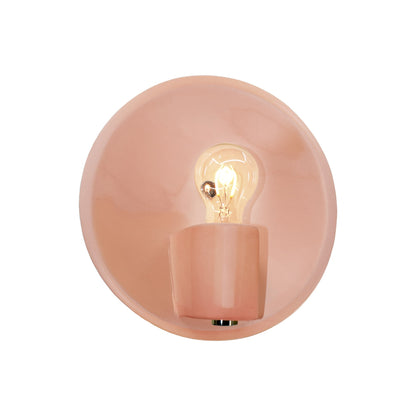 Shield Wall Light in Gloss Blush/Brushed Nickel.