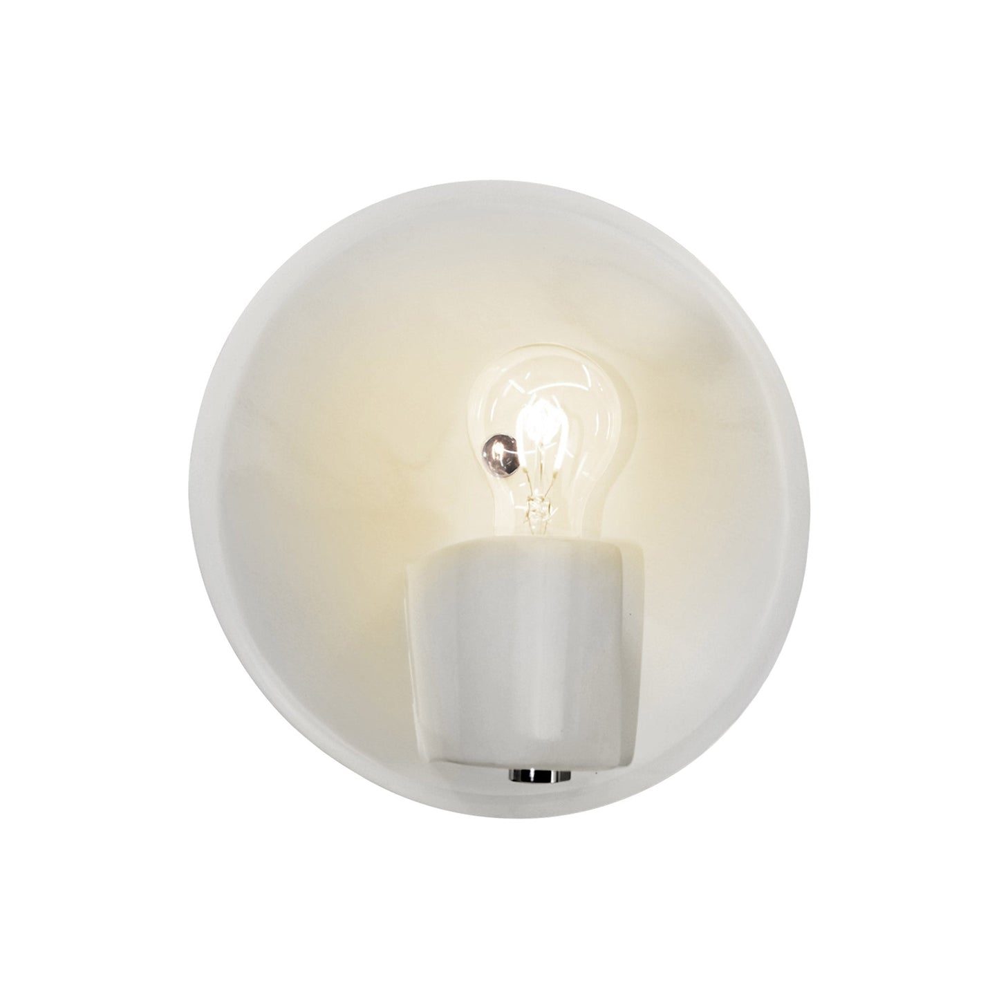Shield Wall Light in Gloss White/Brushed Nickel.