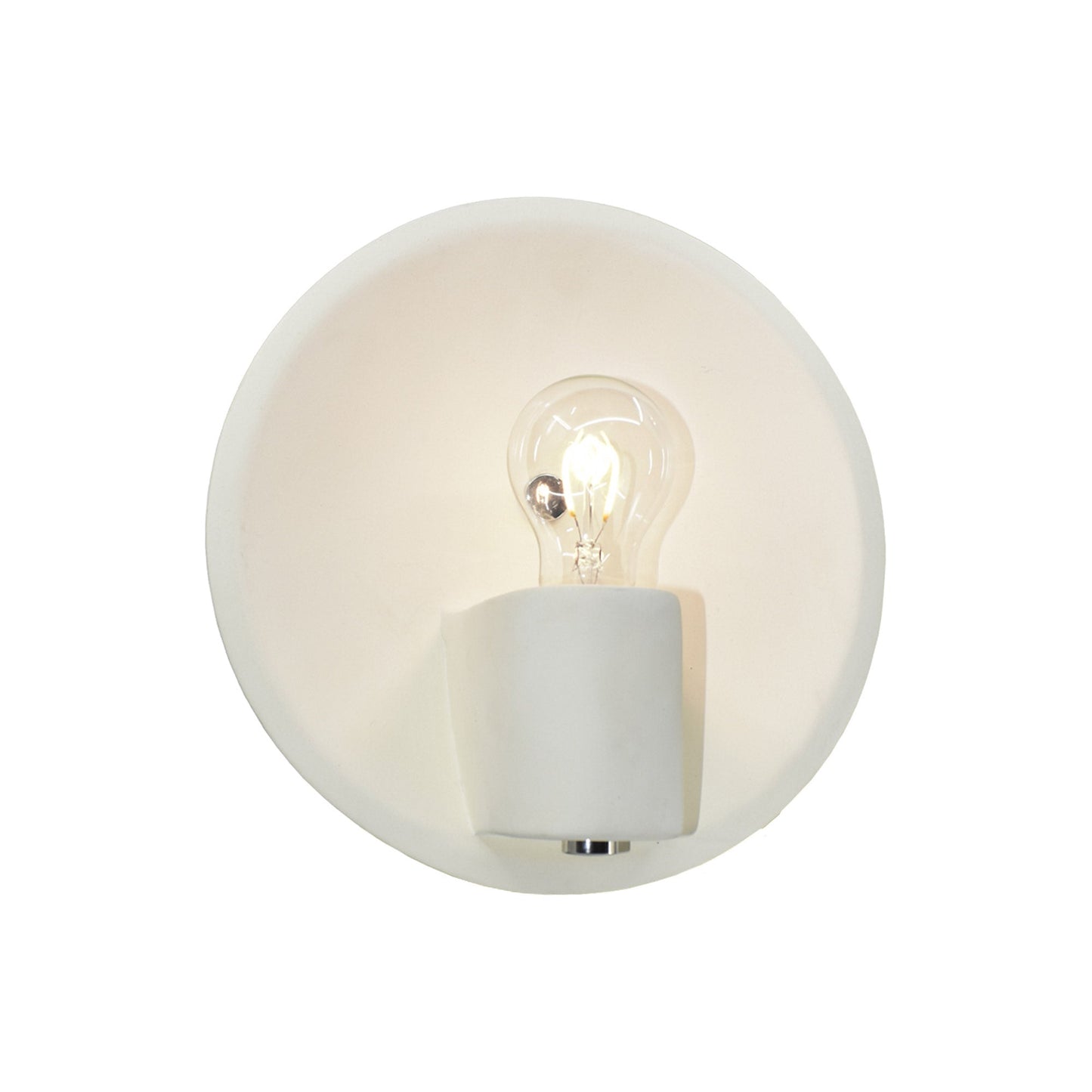 Shield Wall Light in Unfinished Bisque/Brushed Nickel.