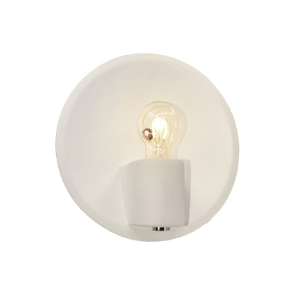 Shield Wall Light in Matte White/Polished Brass.