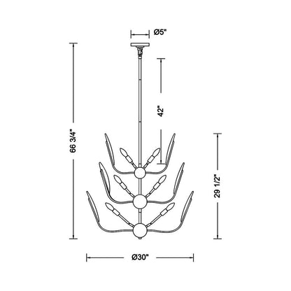 Autumna Chandelier - line drawing.