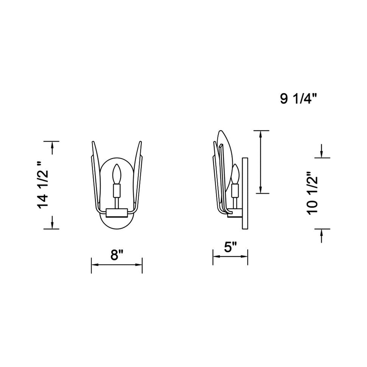 Autumna Wall Light - line drawing.