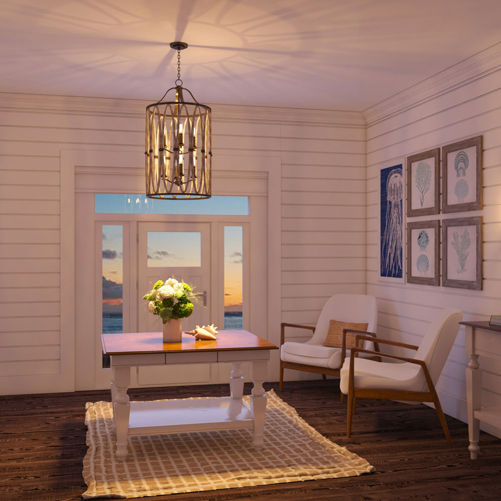 Belmont Foyer Pendant Light in living room.