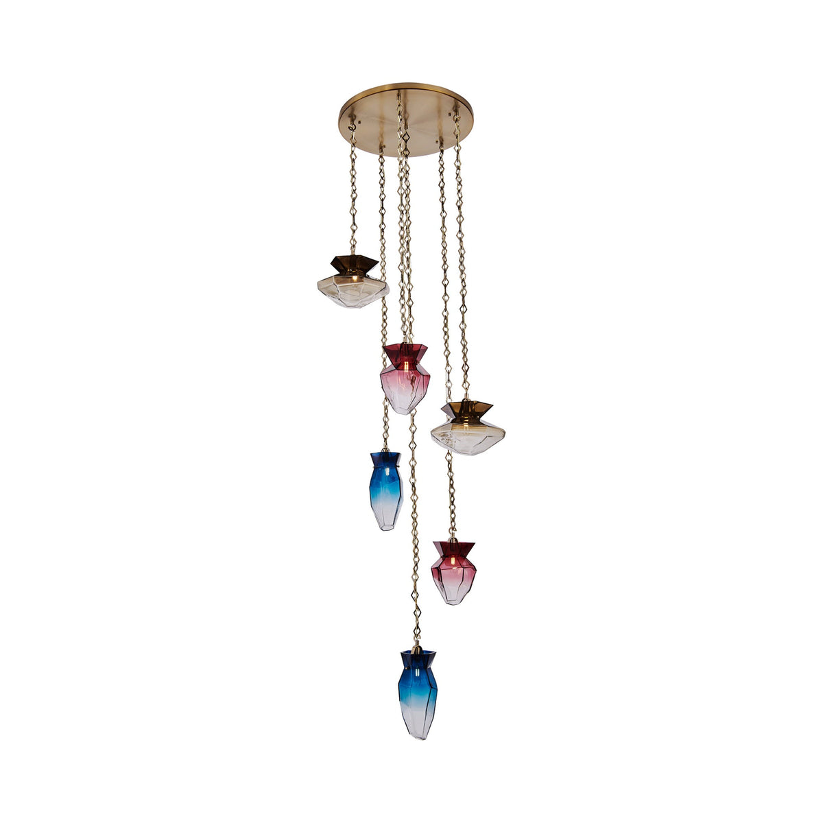 Bolsa Multi Light Pendant Light in Multi-Color (6-Light).
