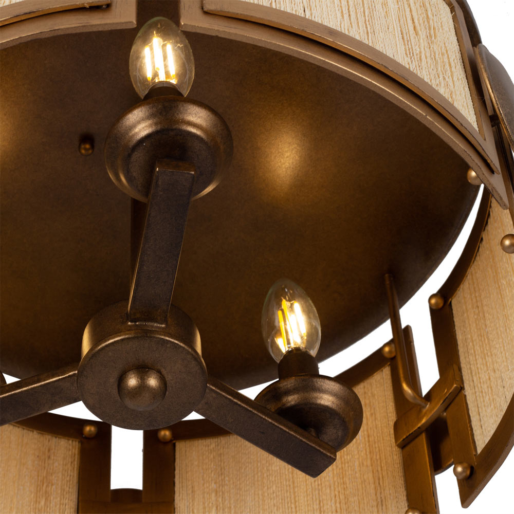 Button Semi Flush Mount Ceiling Light in Detail.