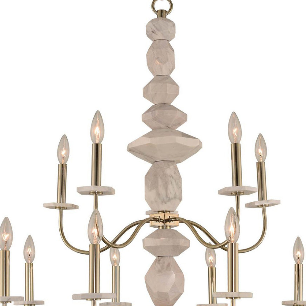 Carrara Tiered Chandelier in Detail.