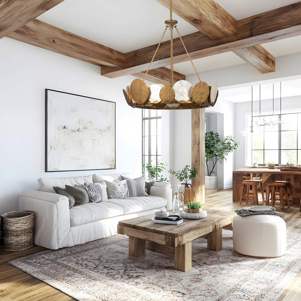 Cirque Chandelier in living room.