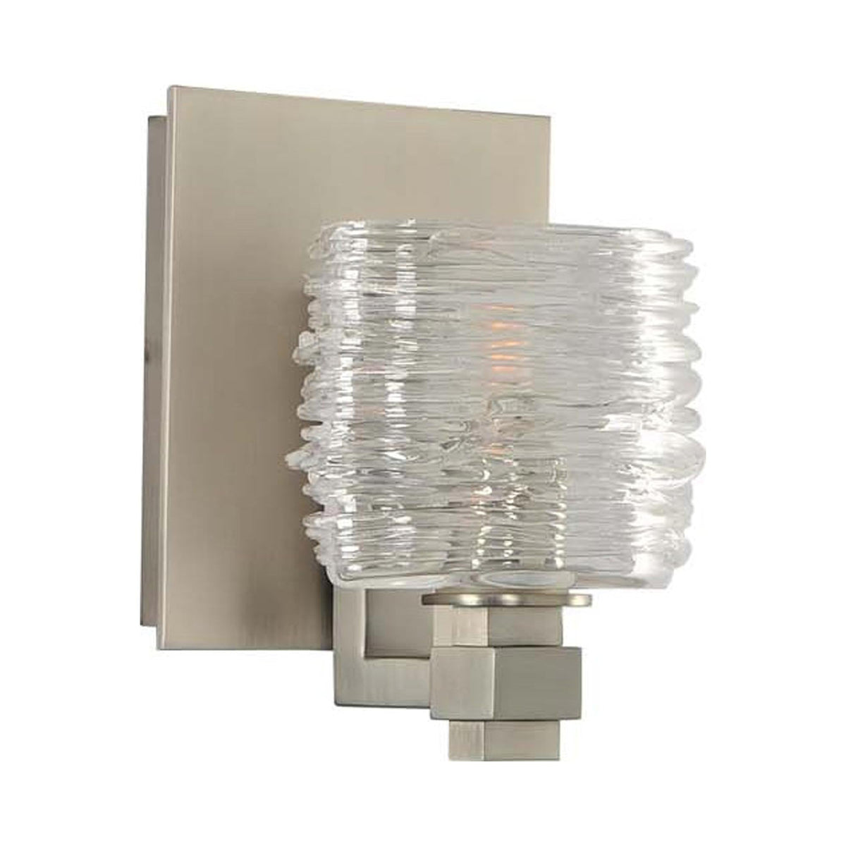 Clearwater Bath Wall Light in Satin Nickel.