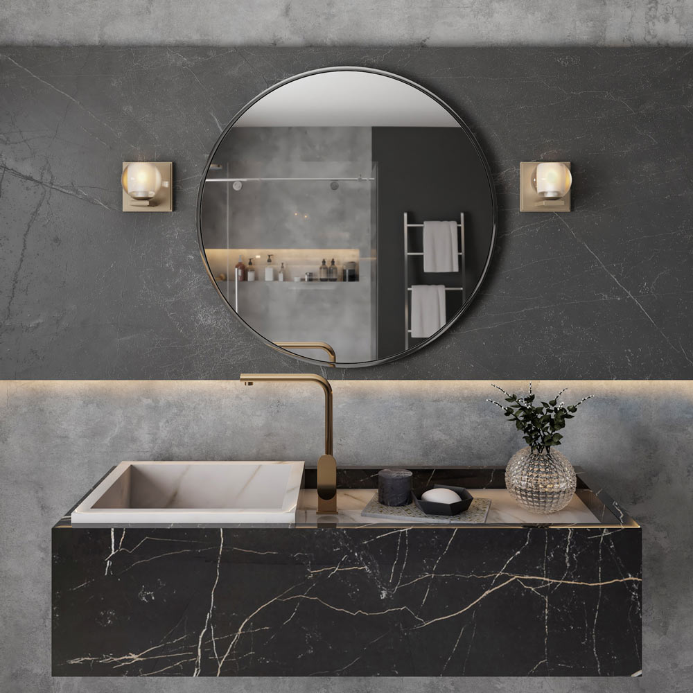 Corona Bath Wall Light in bathroom.